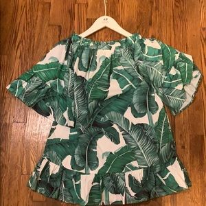 Women’s Tropical-Print Off-The Shoulder Blouse